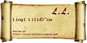 Lingl Liliána névjegykártya